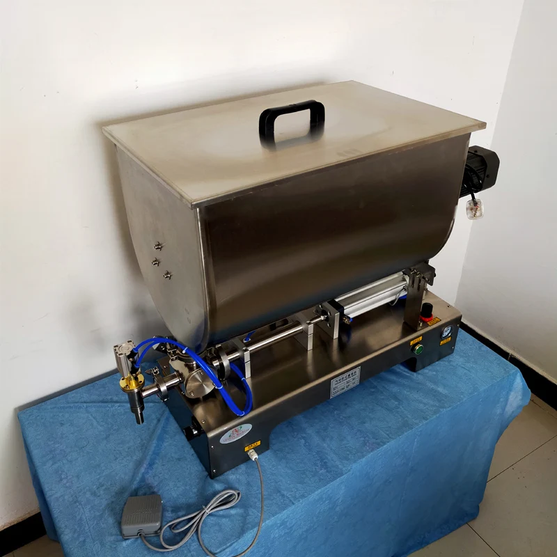 

Paste Filling Machine Pneumatic Chili Sauce Filler Sauce Quantitative Packaging Machinery Slurry Mixing Equipment