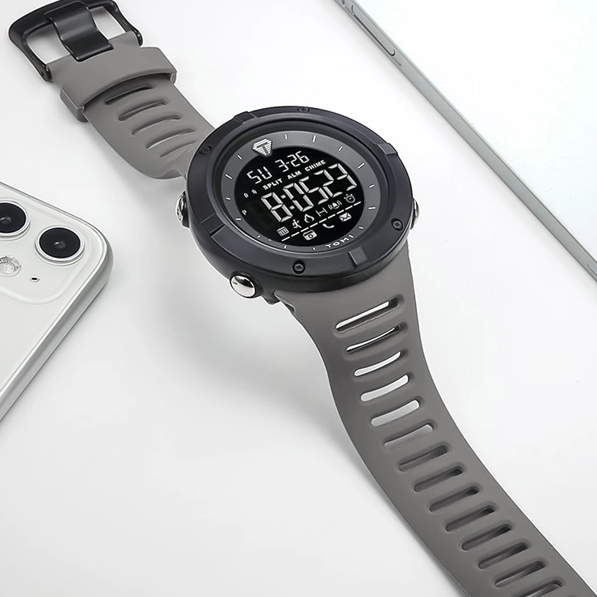 TOMI Men's Watch Night Glow Waterproof Fashion Digital TPU Material Sports Watch 3