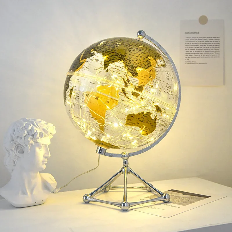 Flash LED Light World Globe,Transparent World Globe Lamp
