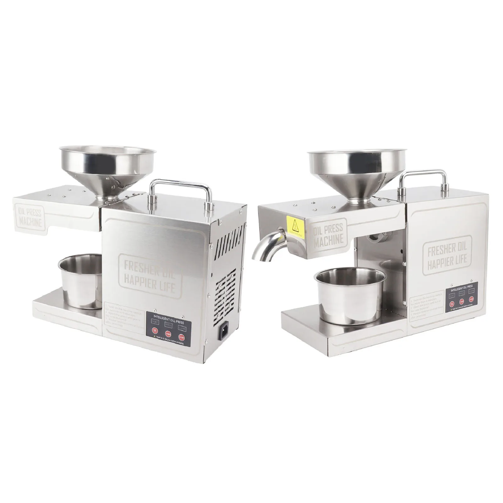 Oil Press Machine Stainless Steel Oil Press Extractor High Yield Heating Automatic Cold Hot for Coconut for Walnuts