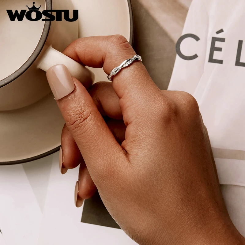 Silver Ring 925 Sterling Silver Shimmering Wish Stackable Finger Ring For Women