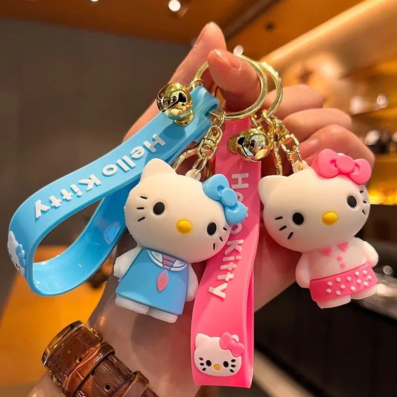 

New Sanrioed Kawaii Anime Cartoon series HelloKitty Creative High-value cute girl keychain student backpack pendant gift