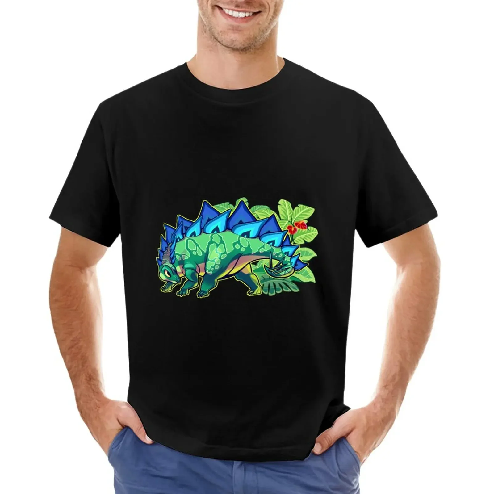 

Stegosaurus T-Shirt Short sleeve tee kawaii clothes korean fashion summer top t shirt men
