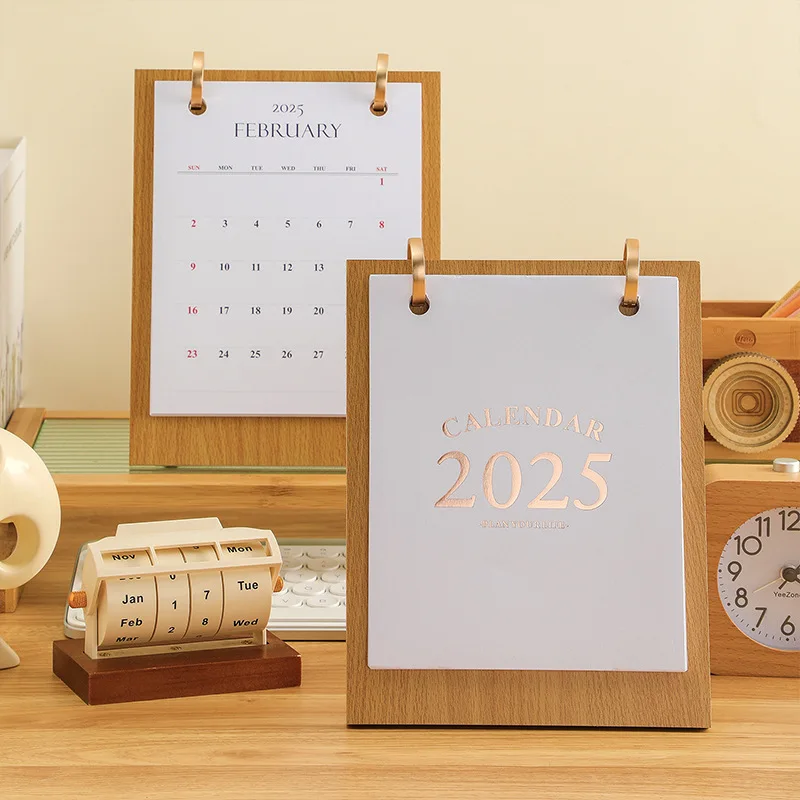 English Desk Calendar Retro Style Home Office Desktop Decoration Simple and Creative Unprinted Calendar