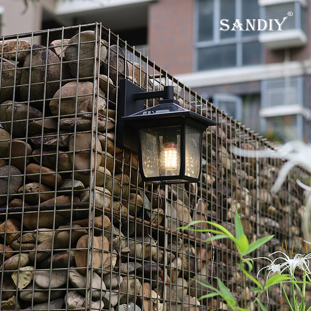 

Уличное водонепроницаемое настенное бра на солнечной батарее, винтажное садовое бра для внутреннего дворика, коридора, коридора, балкона, винтажное уличное