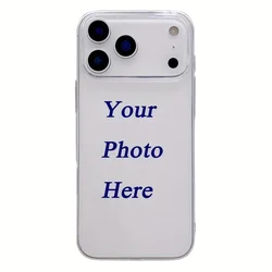 Customizable Soft Phone Case with Personalized Image Option - iPhone 12 Mini (Clear)