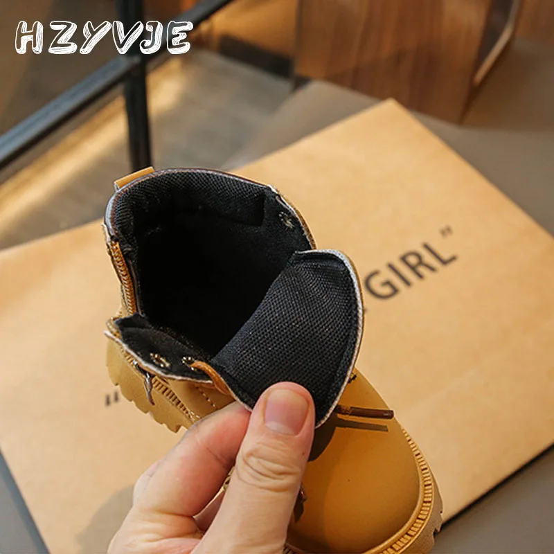 키즈 패션 부츠 남녀공용, 어린이 트렌드 발목 짧은 부츠, 영국 스타일, 멋진 고무 부츠, 크기 21-36, 가을 신상