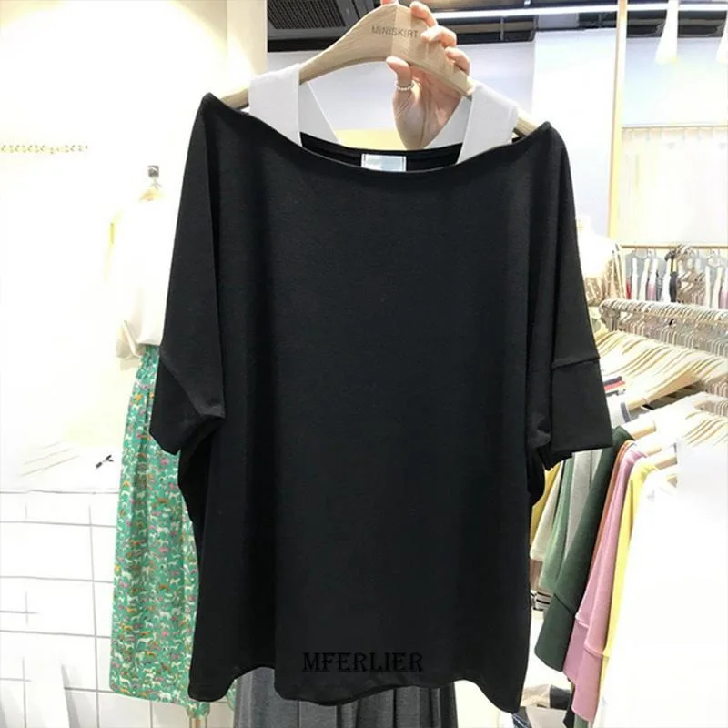 

Large Size 6XL 150KG Summer Harajuku T Shirt Short Sleeve O Neck Loose Off Shoulder Solid Color Top Oversized Tees
