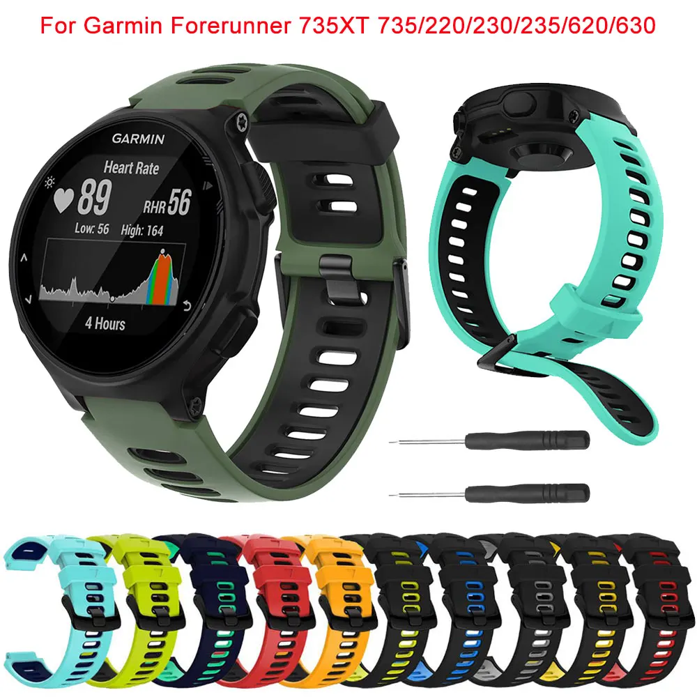 

Ремешок силиконовый для наручных часов Garmin Forerunner 735XT, браслет для смарт-часов Forerunner 735 220 230 235 620 630