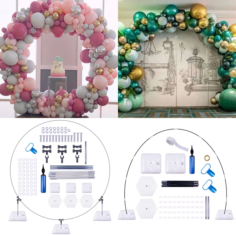 

CYUAN Round Wedding Balloon Arch Kit DIY Background Balloon Holder Column Base For Birthday Party Wedding Decoration baby shower