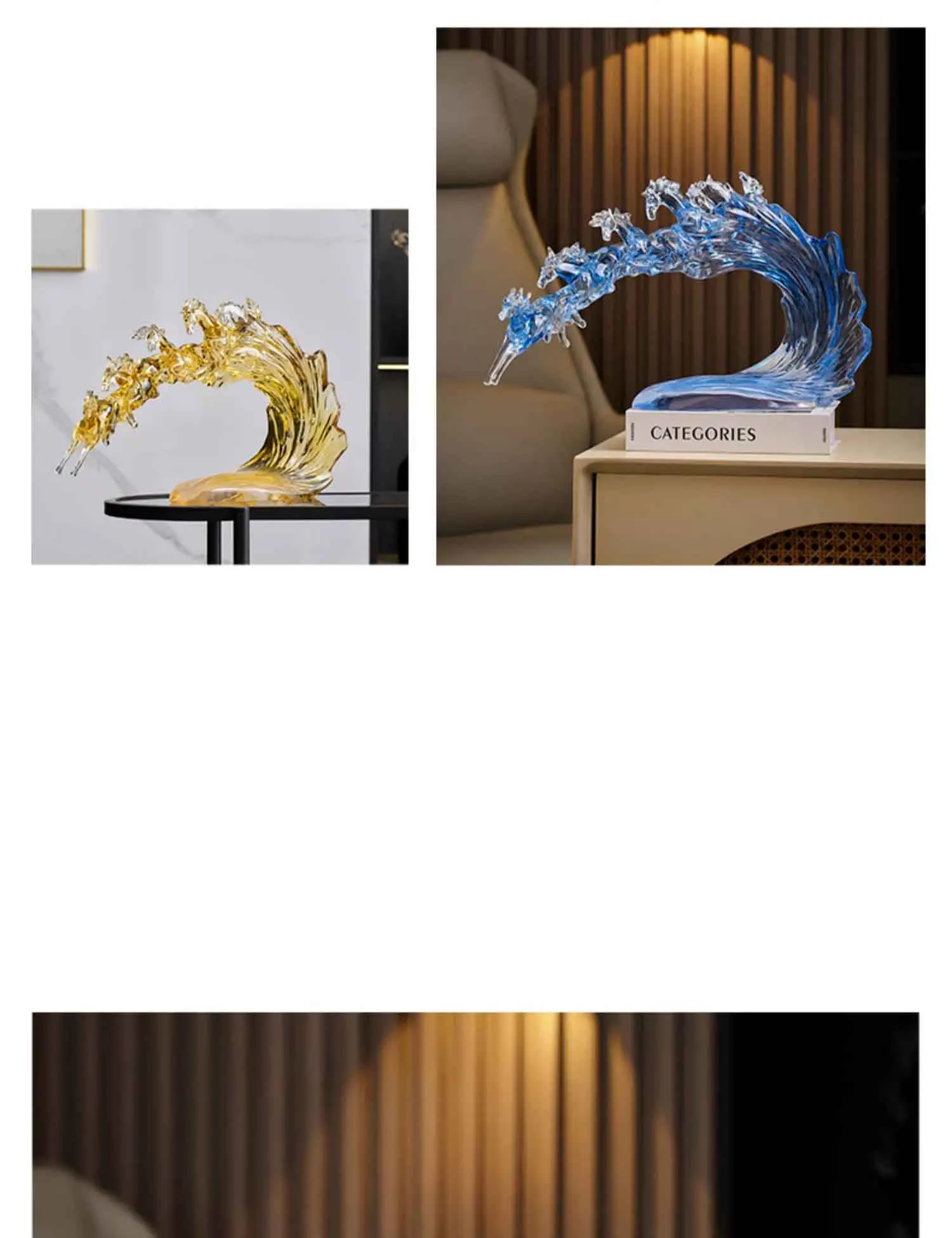 Transparente Harz Handwerk Pferd Skulptur Ornamente Wohnzimmer TV-Schrank Desktop-Dekoration kreative Kunstwerke Statue Geschenke – Detail 2