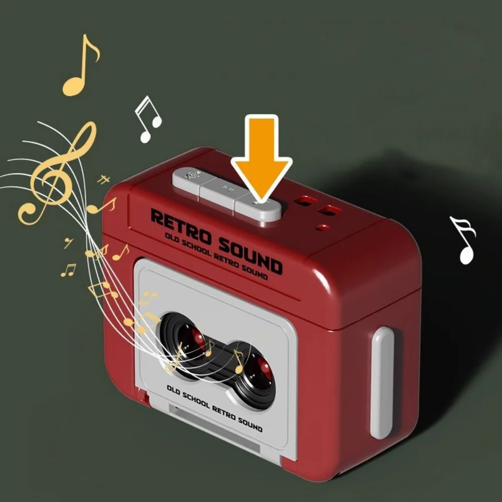 Retro Tape Recorder Keychain Mini Recording Music Box Personalized Pendant Keyring Backpack Ornament Gift for Couple Birthday