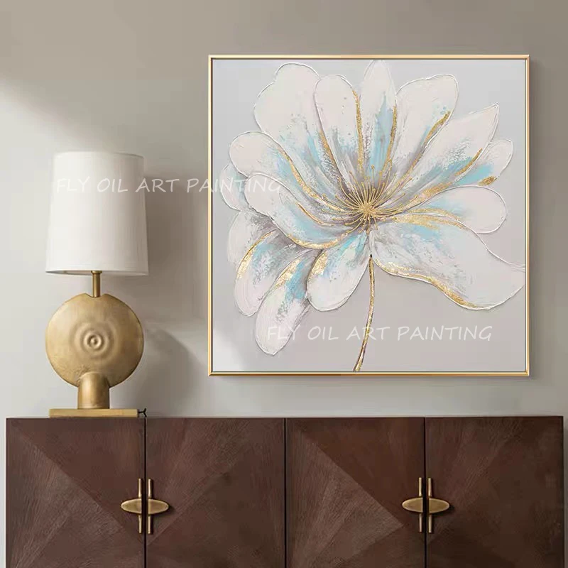 

Лучший ручная роспись золотой цветок картины ручной работы Акриловые Цветок картина картины, плакаты на стену для гостиная украшения дома