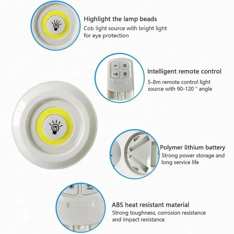 COB Multiple LED Remote Control Light Induction Night Light Closet Bedside Lamp Cabinet Bedroom Kitchen Bathroom Home Decor led night light led cabinet light under cabinet light cabinet lights led cabinet lights