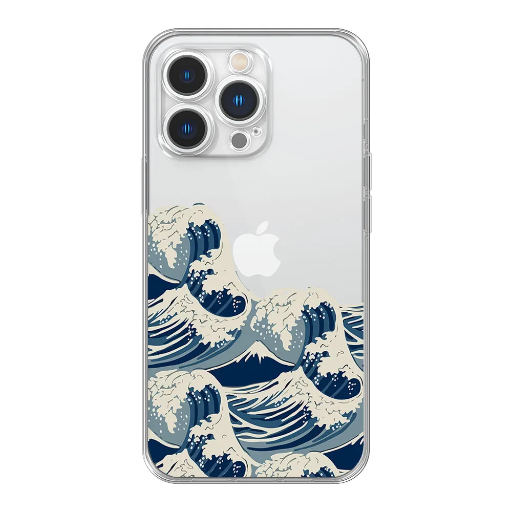 Japanese style waves Phone Case For iPhone 13 12 11 Pro Max Mini XS X XR SE 7 8 6 6S Plus Soft Cover lifeproof case iphone xr