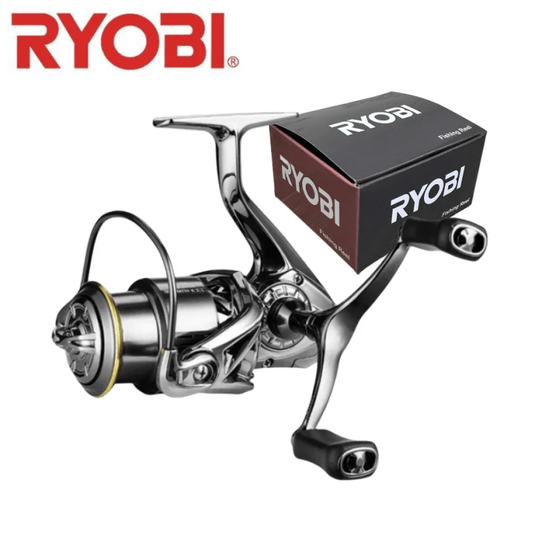 New RYOBI Fishing Reel Bait 5.2:1 Gear Ratio 13+1bb All Metal Double Rocker Arm Oblique Mouth Shallow Line Cup spinning Reel