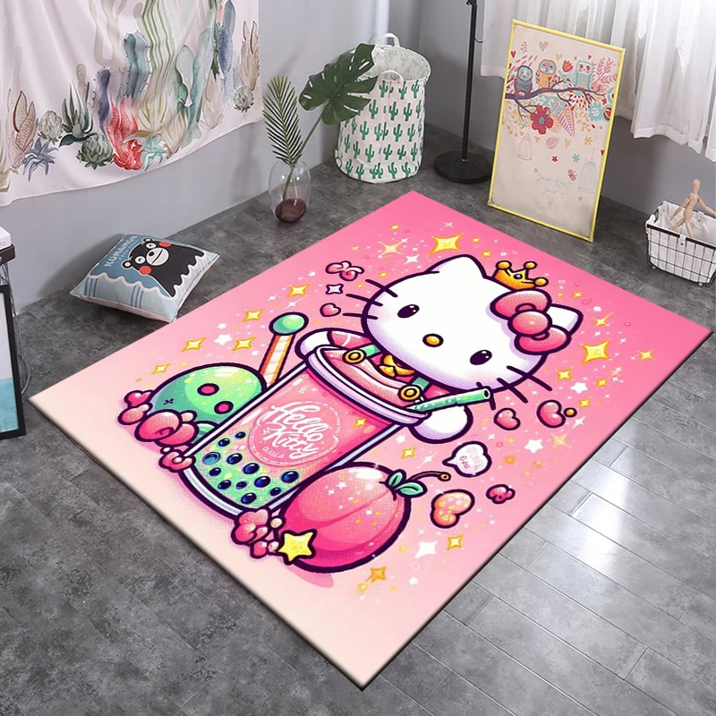 タグ付き　天使キティ　リビング　カーペット　ラグ　レア　希少 Sanrioハローキティ大面積ラグ、家庭用3Dカーペット、リビングルーム