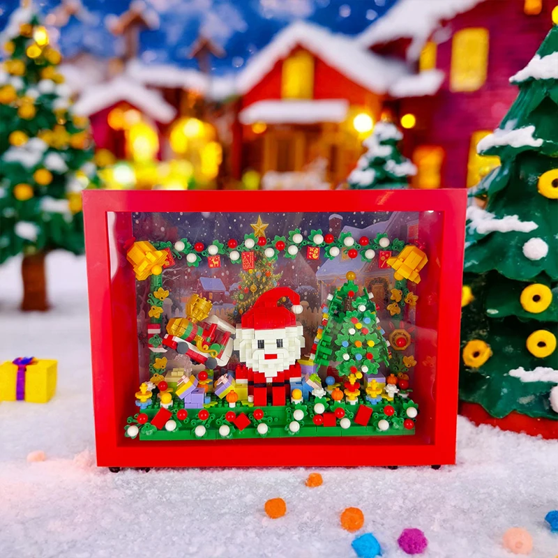 Christmas Building Blocks Decorations Creative 3D Display Models Mini Bricks Santa Claus Christmas Gifts Toys For Childrens