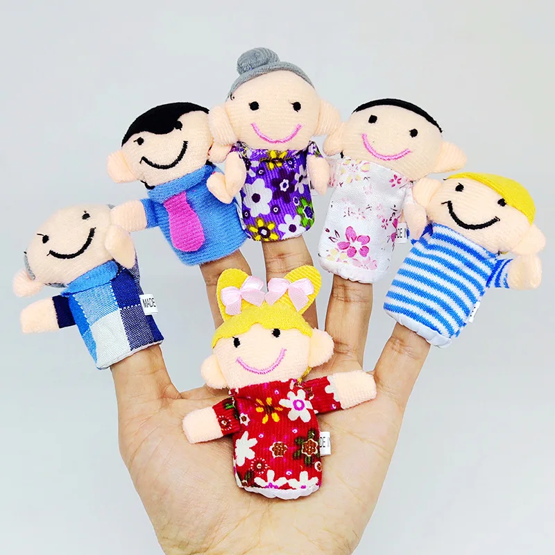 

300pcs/lot 7cm Plush Toys Doll Family Soothing Children's Story Telling Finger Stall Plush Stuffed Key Chain Gift Pta291
