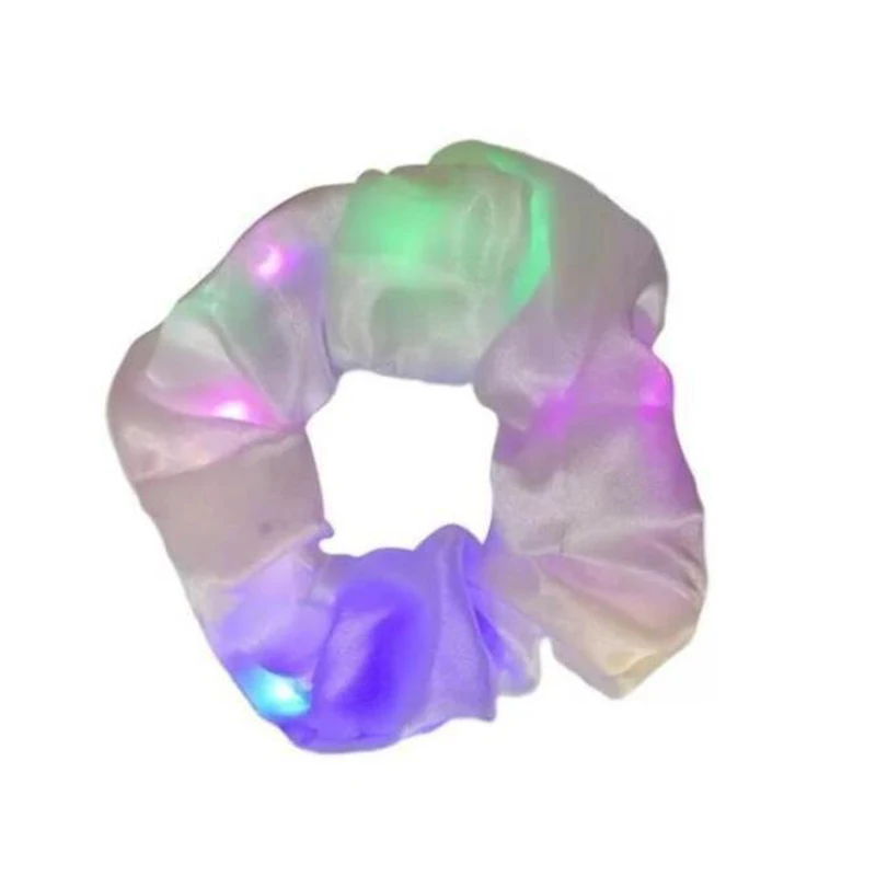 1/5/10 Stück LED-Haargummi, leuchtendes Haargummi für Frauen, Satin-Haarband, Hochzeit, im Dunkeln leuchtend, Partyzubehör – Detail 11