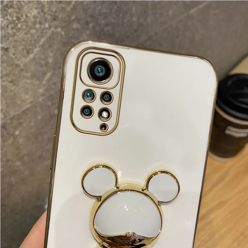 Coque de téléphone plaquée ours mignon, étui pour Xiaomi Redmi Note 11 7 8 10 12 Pro Max 10s 9s 11s 9 9A_voghion.com