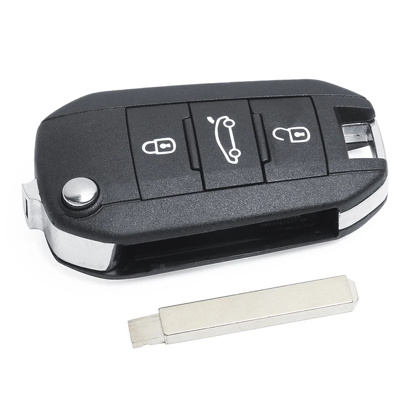 KEYECU 434MHz PCF7941 Chip 5FA010 353-04 / 06 / 20 Flip Remote Key Fob for Peugeot 508 Citroen C4-Cactus C-Elysee HU83 VA2