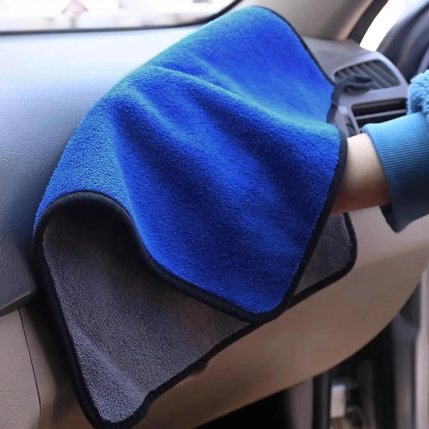 1-10pcs Microfiber Car Washing Towel Soft Quick Drying Windows Mirrors Wiping Rags Home Double Layer Cleaning Cloths