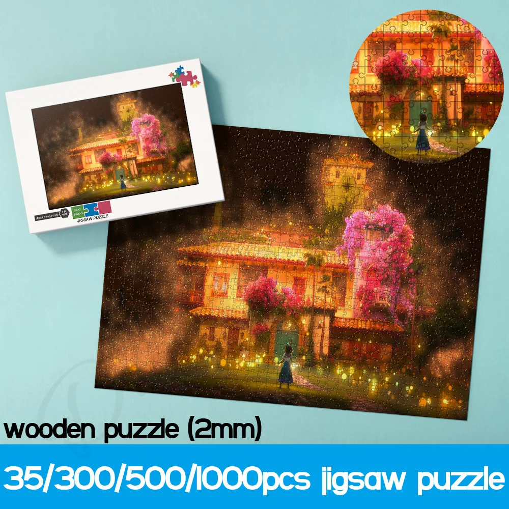 

Disney Feature-Length Animated Film Jigsaw Puzzles Encanto Cartoon 1000 Pieces Wooden Puzzles for Kids Adults Educational Toys