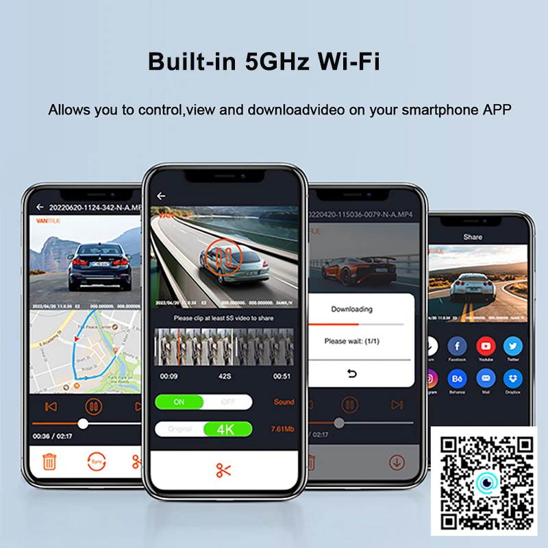 ڵ DVR Hikvision C8 4K Ʈ   ķ, ڵ 5GHz Wifi APP    ĸ麸 ī޶ G-Senso  ȭ