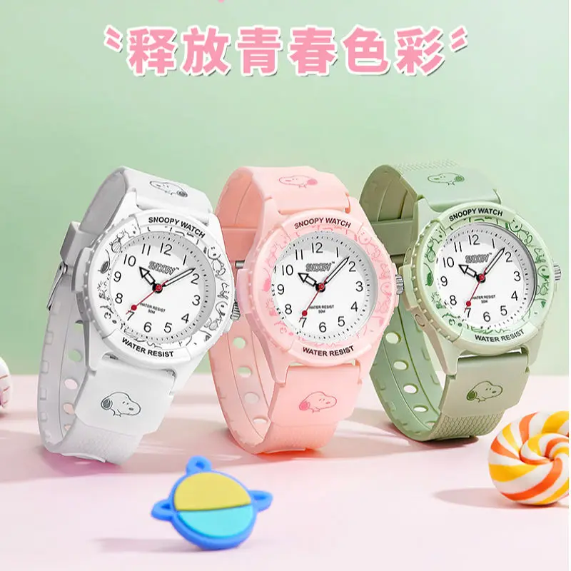 

Kawaii Anime Cartoon series Snoopy Creative Exquisite Color Value Cute Girl Waterproof Watch Children's Student Gift Girl Heart