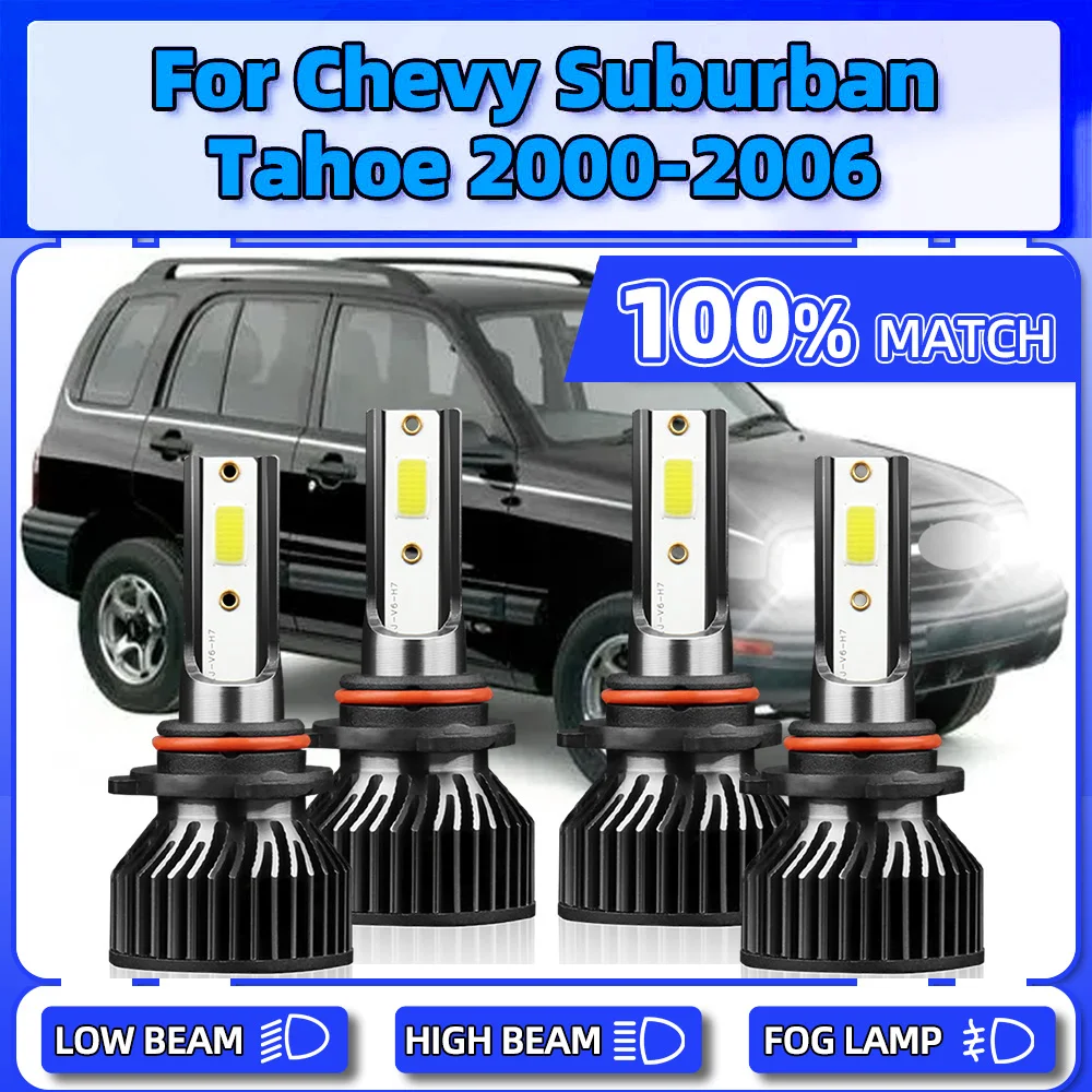 

240W 40000LM Canbus LED Headlight 12V Turbo Lamps 6000K White For Chevy Suburban Tahoe 2000 2001 2002 2003 2004 2005 2006