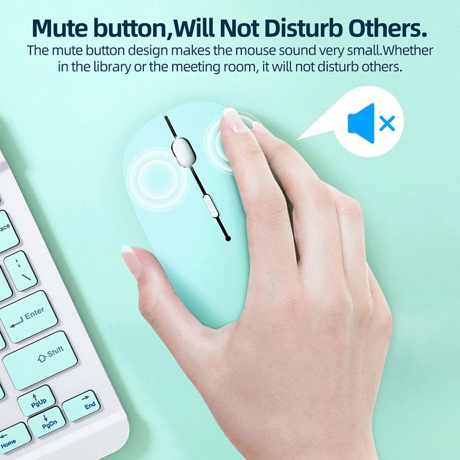 Bluetooth Wireless Mause Silent Computer Mice Portable Working Mouse for Samsung iPad Air Pro 11 Tablet PC _voghion.com