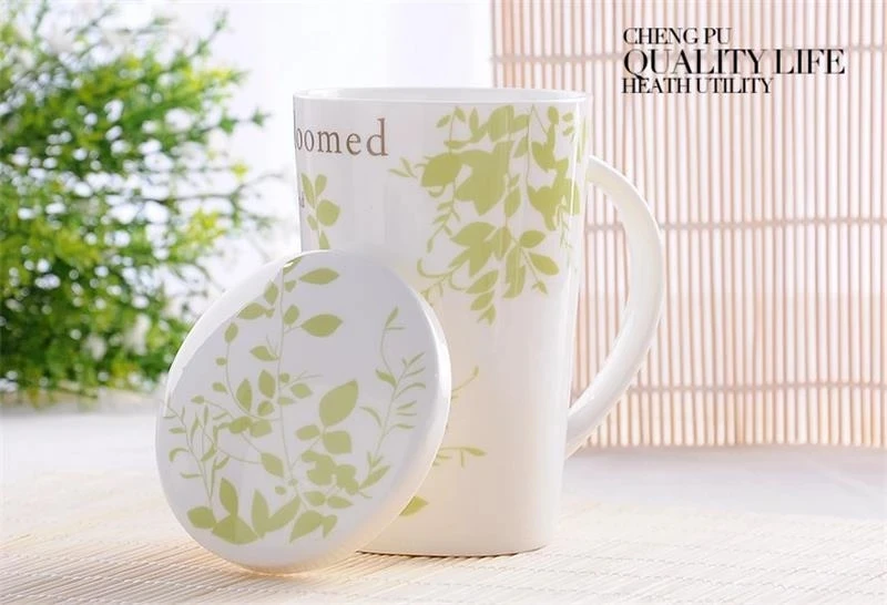 Taza de café China de hueso, termo con tapa de porcelana blanca lisa,  Mighty Zakka, Nespresso, 500ML - AliExpress