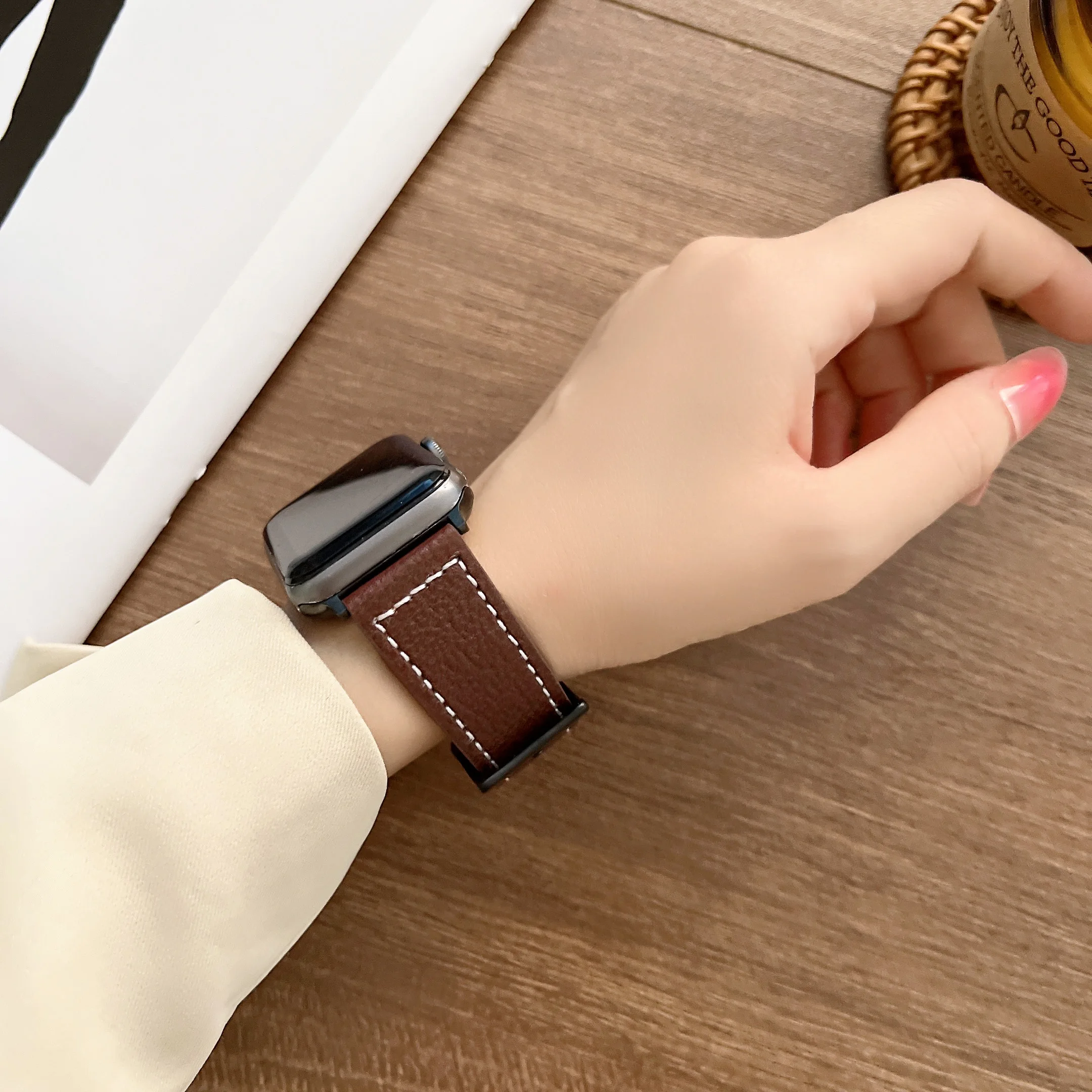 Genuine Leather Strap For Apple watch Ultra 8 7 49mm 45mm 41mm 6 5 4 SE 44mm 40mmBracelet Wristband For iwatch 3 42mm 38mm Belt