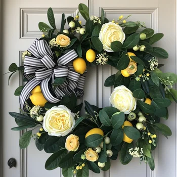 Lemon Summer Floral Wreath 1