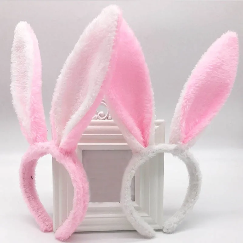 Cute Rabbit Ear Headband Easter Adult Kids Prop Plush Hairband Bunny Ear Hairband Party Costume Decorations Hair Accessories