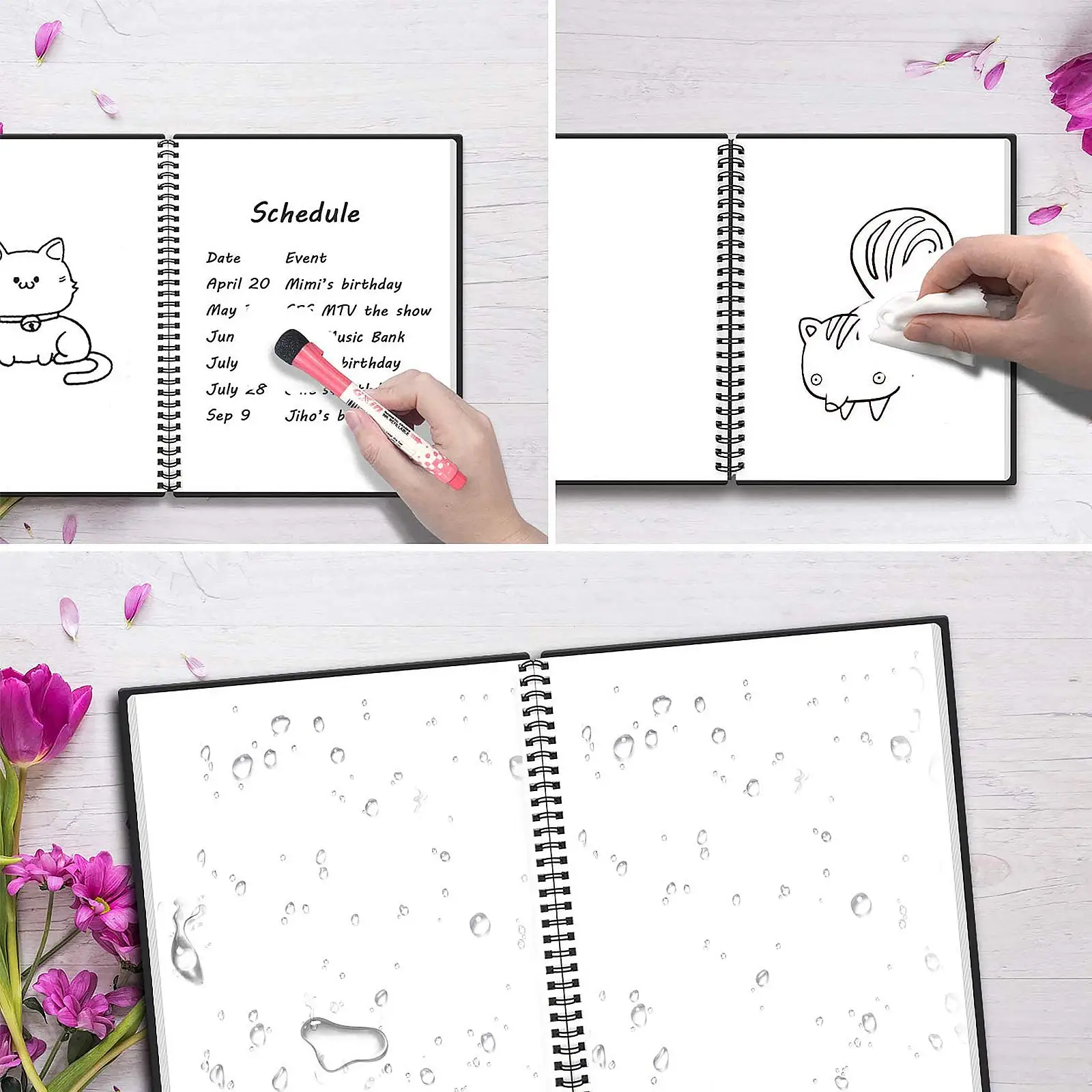 Whiteboard Notebook Erasable Meeting Notebook Dry Erase White Board For Meeting Business Office Home NEWYES A4 size whiteboard notebook set dry erase whiteboard