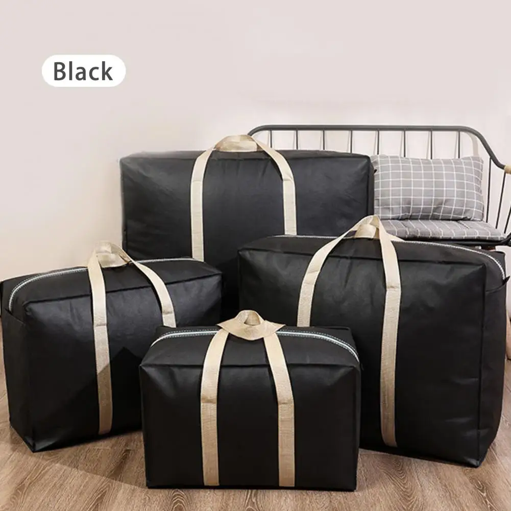 Quilt Storage Bag Smooth Zipper Folding Widen Handle Clothes Storage Pouch Large Capacity Oblong Shape Blanket Storage Bag 4