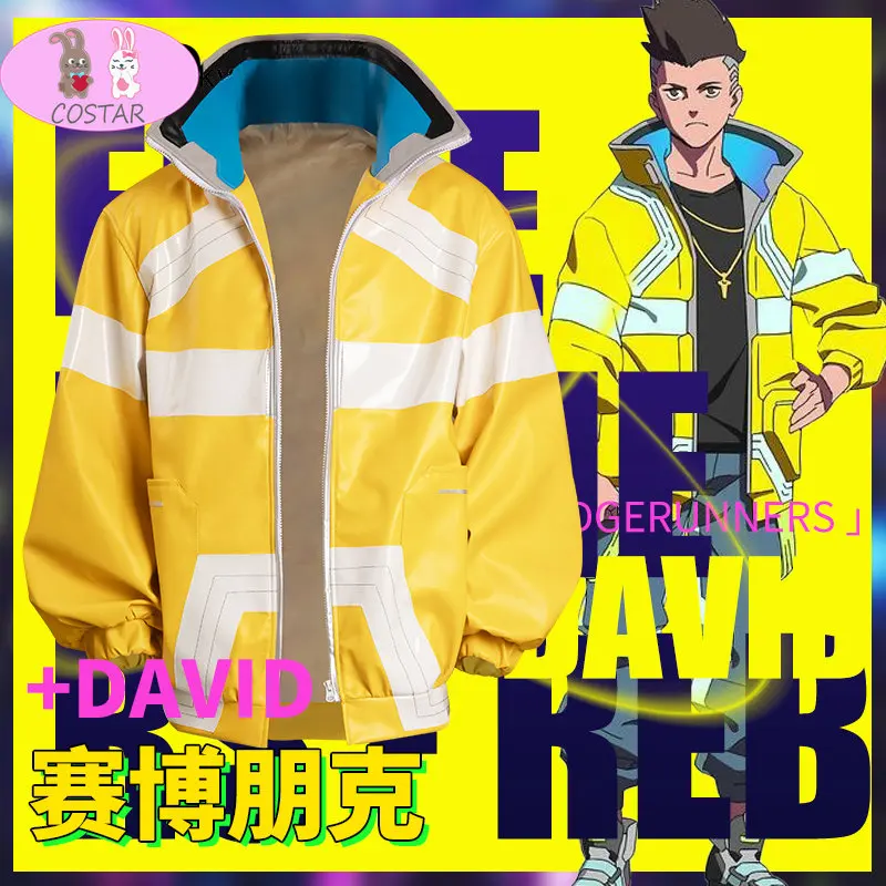 

David Cosplay Costume Anime Edgerunners Men Jacket Male Halloween Carnival Outfits For Disguise Adult Role Play 2022 Fashion New