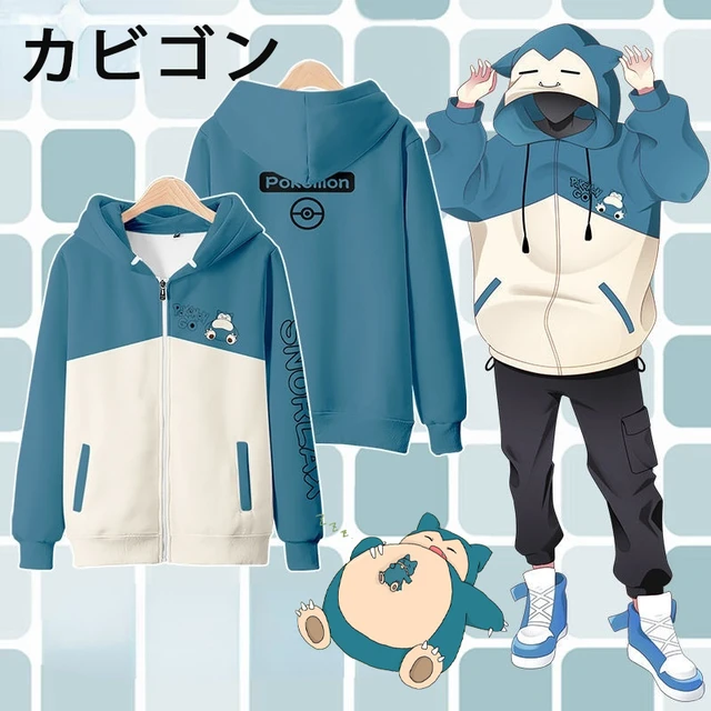 Pokemon Snorlax Hoodie Men Women's Loose Korean New Cartoon Printed  Sweatshirt Casual Coat Cartoon Casual Top
