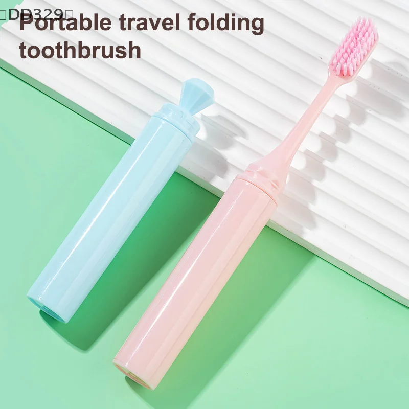 〔DD329〕3Pcs Travel Toothbrush Foldable Portable Small Dental Brush Adult Soft Toothbrush Candy Colors Cleaning Tooth