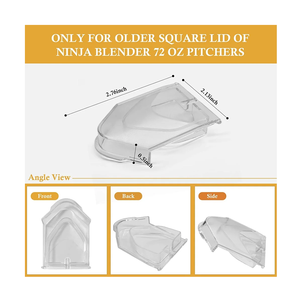 2Pcs Spout Cover for Ninja Blender Lid, Replacement Parts for Ninja Blender 72Oz Pitcher Lid Flap Spout Cover, Clear