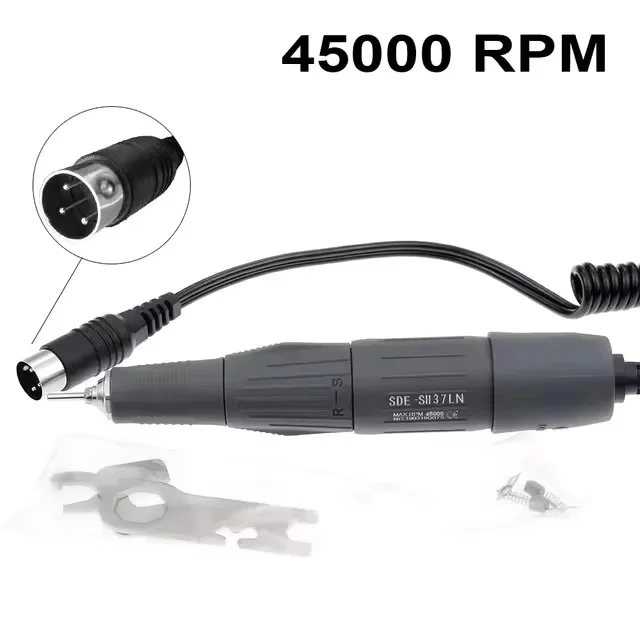 H37 전동 네일 샌더 드릴 펜 마이크로모터 연마기 45000/35000 RPM 2.35mm 핸드피스 (강력한 마라톤 컨트롤 박스용)