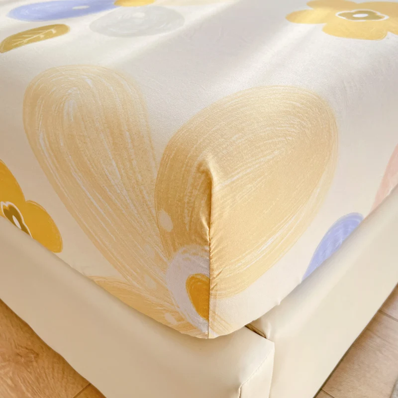 1pc Queen Bed sheets with Elastic Band Adjusted Bed Cover Queen/King sabanas cama matrimonial Flower Printed Sheet No Pillowcase 4