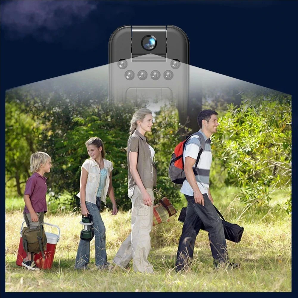 Side view of mini cam showing recording indicator