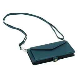 Luxury Crossbody Leather Wallet Phone Case with Book Cover Design for Poco F7 Ultra (Blue - Long rope)