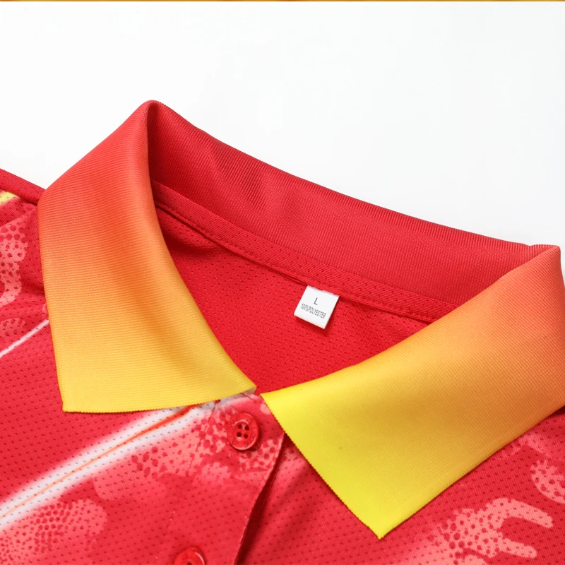 Badminton Tee Men Running Tranning Short Sleeve Summer New Sport Table Tennis Lapel Golf Shirt Breathable 3D Print Top