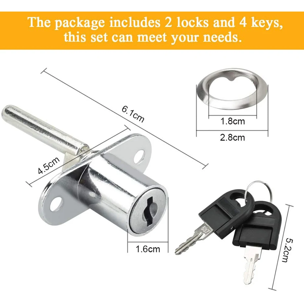 Description Picture 5 of item1PC Zinc Alloy Drawer Lock Computer Desk Cabinet Mailbox Drawer Cupboard Locker Cam Lock Silver For Cabinet Bookcase Drawer