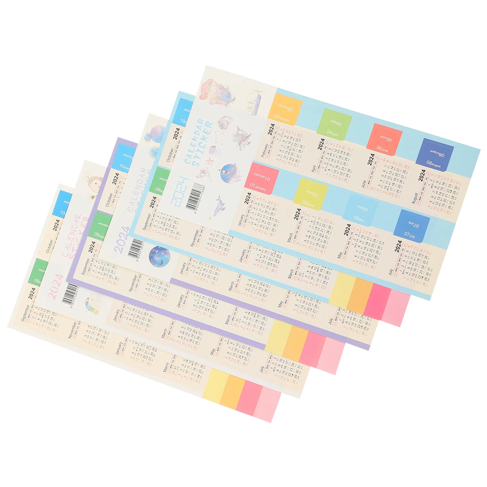 

24 Sheets Calendar Index Sticker Stickers Planner Tabs Office DIY Label Paper Book