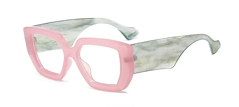 Women Glasses Fashion Eyeglasses Frames Trendy Square Big Colorful Transparent Thick